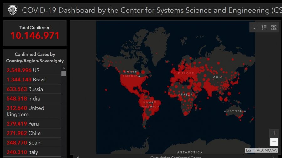 Mapa Interactivo del coronavirus