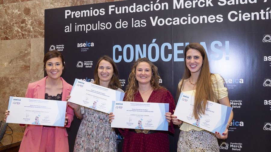 Científicas premiadas por la Fundación Merck Salud y Aseica. 
