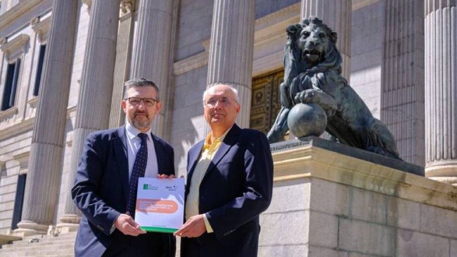 Durante la presentación del manifiesto en el Congreso de los Diputados.