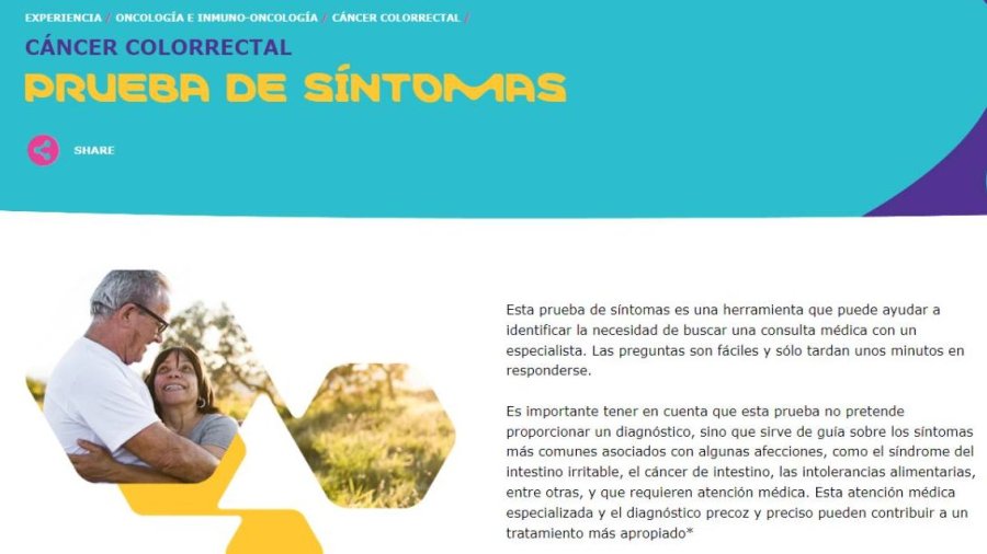 Test online para síntomas del cáncer de colon 