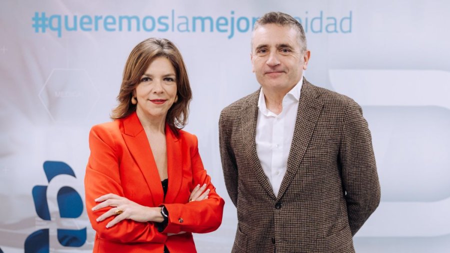 Marta Villanueva, directora general de la Fundación IDIS, y Jaume Raventós, presidente de Clariane España.
