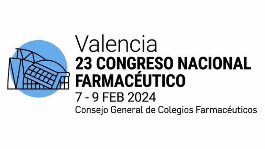 Logotipo del 23 Congreso Nacional Farmacéutico, organizado por el Consejo General de Farmacéuticos con la colaboración del Muy Ilustre Colegio Oficial de Farmacéuticos de Valencia.
