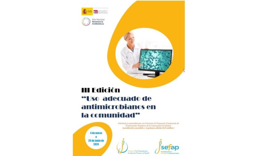 Portada del programa de la III edición del curso sobre el Uso adecuado de antimicrobianos en la comunidad.