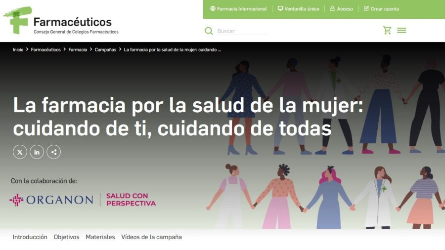 La farmacia por la salud de la mujer, cuidando de ti, cuidando de todas, campaña del CGCOF.