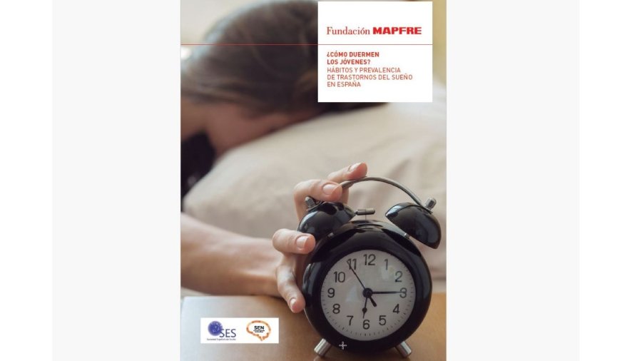 Portada del estudio ¿Cómo duermen los jóvenes? Hábitos y prevalencia de trastornos del sueño en España, que elaboraron la Fundación Mapfre, la Sociedad Española de Neurología (SEN) y la Sociedad Española del Sueño (SES).