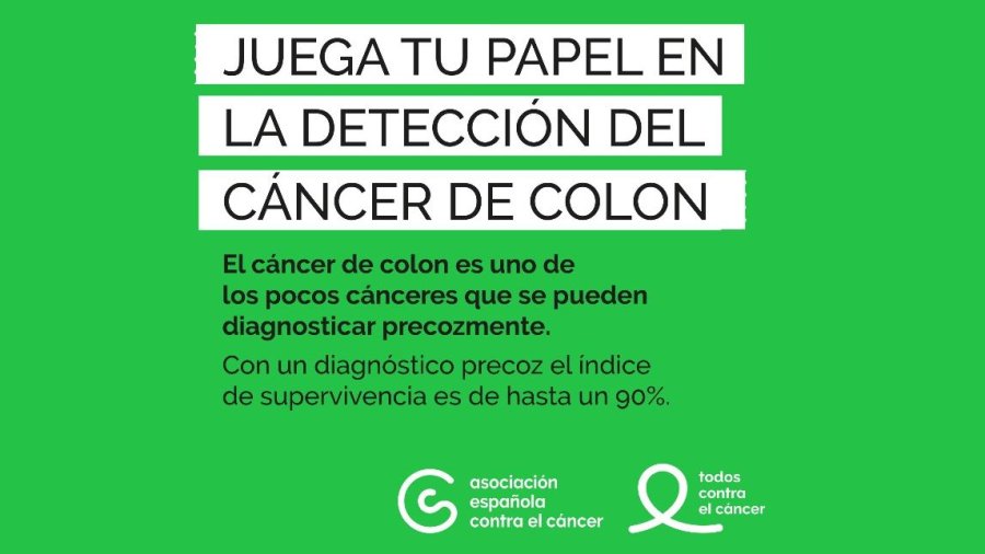 La Asociación Española contra el Cáncer lanza la campaña Juega tu papel en la detección del cáncer de colon para que las personas entre 50 y 69 años participen en los programas de cribado.